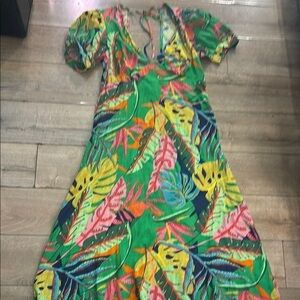 Olivaceous Resort-Ready Green and Yellow Maxi Dress
